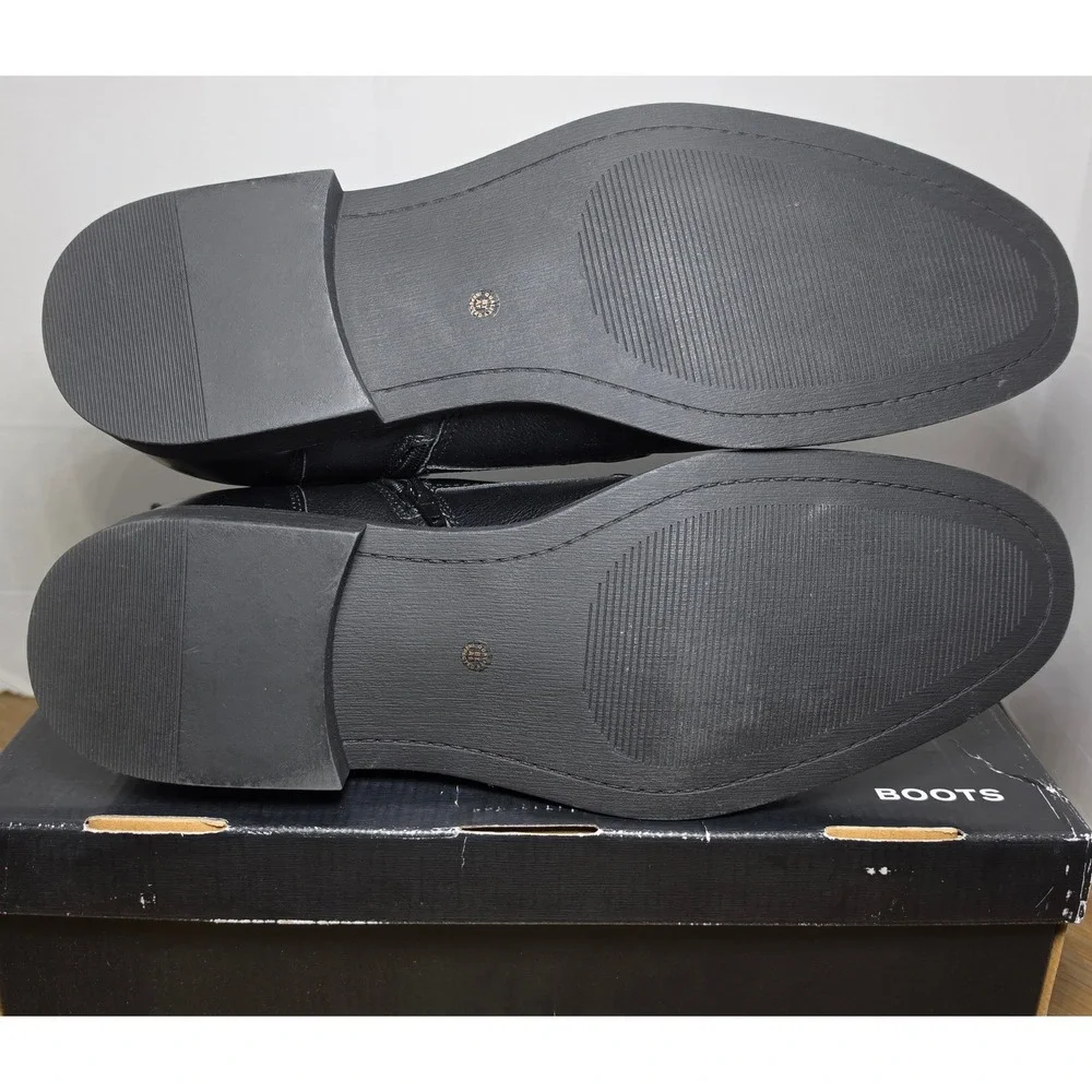 J Ferrar Colebrook Men Black Cap Toe Dress Boots Memory Foam Size 12M NWB